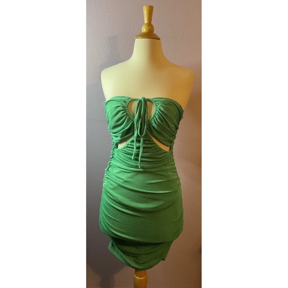 Edit By Nine Green Cutout Mini Bodycon Lined Dress Size Medium New